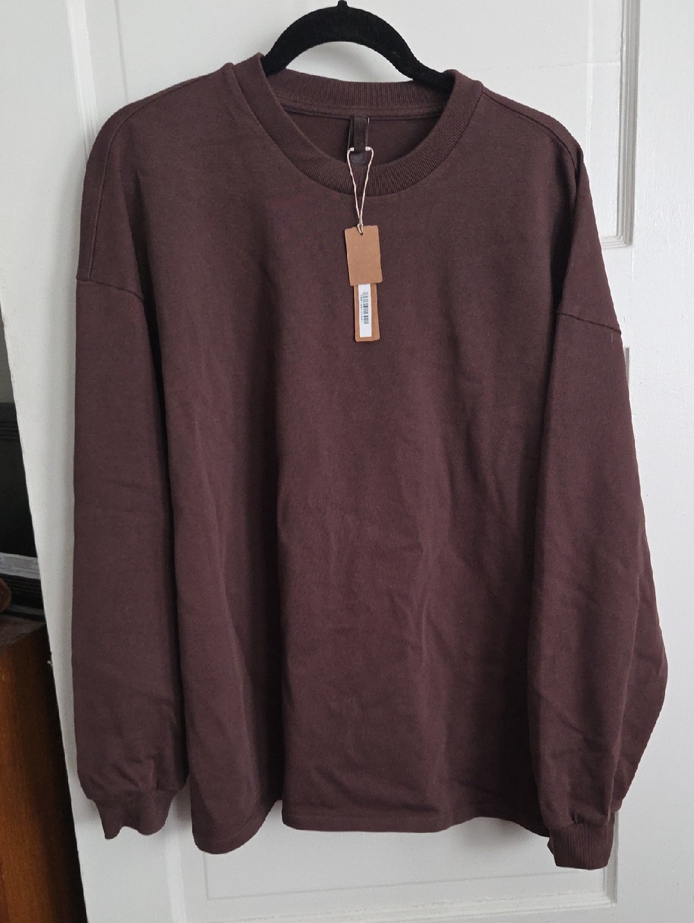 SKIMS Oversized Long Sleeve Shirt In Espresso